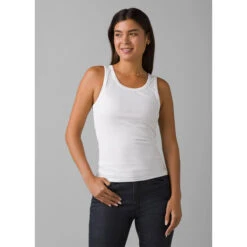 Prana Women's Foundation Rib Tank -Women Clothing Sale Store 1971001 WHITE