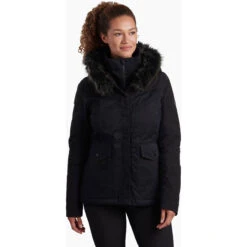 KUHL Women's Ukon Fleece Lined Hoody -Women Clothing Sale Store 2201 Ws Ukon Fleece Lined Hoody Blackout Front