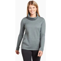 KUHL Women's Athena Pullover -Women Clothing Sale Store 4214 ws athena pullover pewter green front pdp photo
