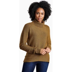 KUHL Women's Solace Sweater -Women Clothing Sale Store 4406 Solace Sweater Antique Gold Front
