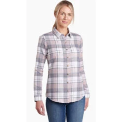 KUHL Women's Kamila Flannel 12 KUHL Women's Kamila Flannel -Women Clothing Sale Store 8377 Kamila Flannel Cedar Rose Front