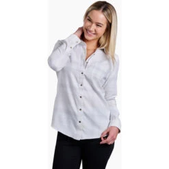 KUHL Women's Kamila Flannel 15 KUHL Women's Kamila Flannel -Women Clothing Sale Store 8377 Kamila Flannel Sea Salt Front