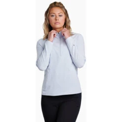 KUHL Women's Bandita 1/2 Zip Pullover -Women Clothing Sale Store 8453 Bandita Pullover Hoody Zenith Front