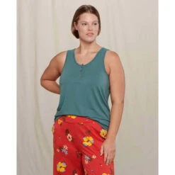 Women's Piru Henley Tank -Women Clothing Sale Store T1002107 SILVER PINE 1