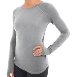 Women's Bamboo Midweight Long Sleeve -Women Clothing Sale Store W MWLS HeatherGrey 1