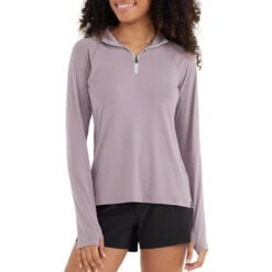 Women's Bamboo Flex Quarter Zip -Women Clothing Sale Store flex quarter zip purple sage women top 1