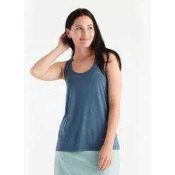 Women's Bamboo Motion Racerback Tank -Women Clothing Sale Store motion racerback slate blue women 1